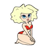 comic cartoon woman wearing bikini