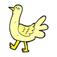 comic cartoon walking bird
