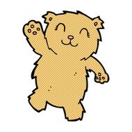 comic cartoon waving teddy bear N5