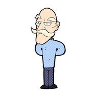 comic cartoon old man with mustache N2