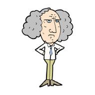 comic cartoon big hair lecturer man