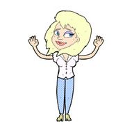 comic cartoon woman giving up