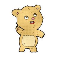 comic cartoon cute waving teddy bear