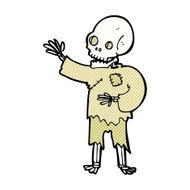 comic cartoon skeleton waving