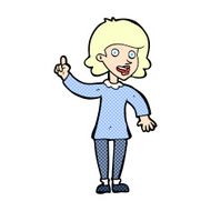 comic cartoon woman with idea N2