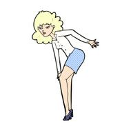 comic cartoon annoyed woman rubbing knee