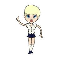 comic cartoon pretty woman with idea N2