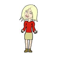 comic cartoon woman shrugging shoulders N13