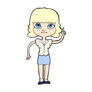 comic cartoon woman with idea N3