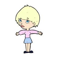 comic cartoon woman with open arms N2