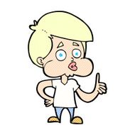 comic cartoon boy giving thumbs up