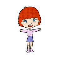 comic cartoon happy woman pointing N2