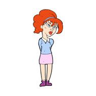 comic cartoon pretty girl tilting head