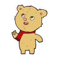 comic cartoon teddy bear wearing scarf N2