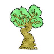 comic cartoon big old tree