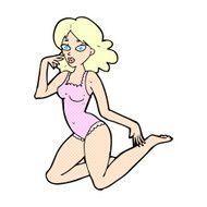 comic cartoon woman in lingerie N4