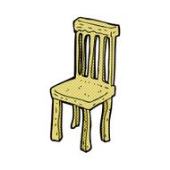 comic cartoon old wooden chair