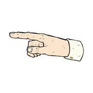 comic cartoon pointing hand N4