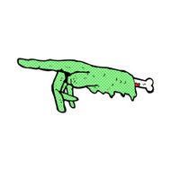 comic cartoon pointing zombie hand