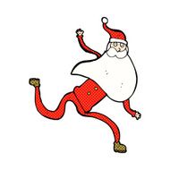 comic cartoon running santa