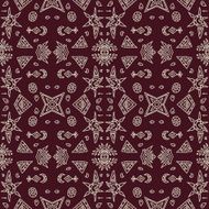 Ethnic monochrome seamless pattern Hand-drawn background template N7