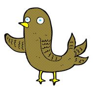 comic cartoon waving bird