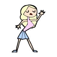 comic cartoon woman dancing