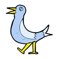 comic cartoon walking bird N2
