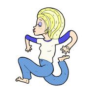 comic cartoon woman running