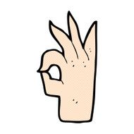 comic cartoon okay hand gesture