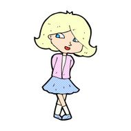 comic cartoon happy girl