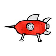 comic cartoon space rocket