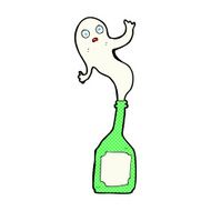 comic cartoon ghost in bottle