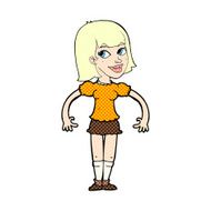 comic cartoon woman shrugging shoulders N14