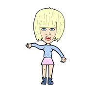 comic cartoon woman waving away