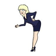 comic cartoon businesswoman explaining