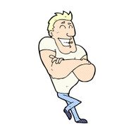 comic cartoon muscle guy