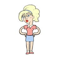 comic cartoon woman with hands on hips N5