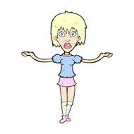 comic cartoon woman shrugging shoulders N16