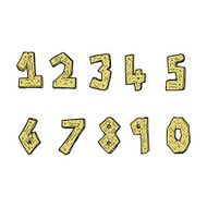 comic cartoon wooden numbers