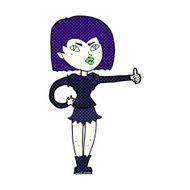comic cartoon vampire girl giving thumbs up