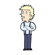 comic cartoon boy with folded arms N2