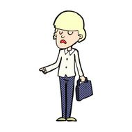 comic cartoon arrogant businessman pointing