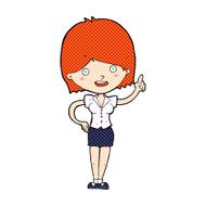 comic cartoon woman with idea N5