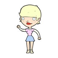 comic cartoon woman with idea N6