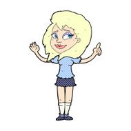 comic cartoon woman with idea N7