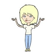 comic cartoon woman shrugging