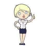 comic cartoon pretty woman with idea N3