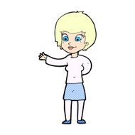 comic cartoon welcoming woman