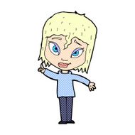 comic cartoon woman with idea N8